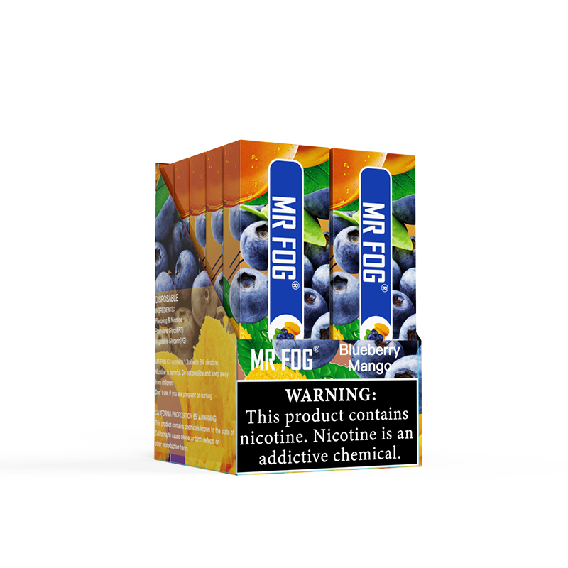 MR FOG DISPOSABLE DEVICE 1.3ML 6 SALT NIC BLUEBERRY MANGO Mr Fog