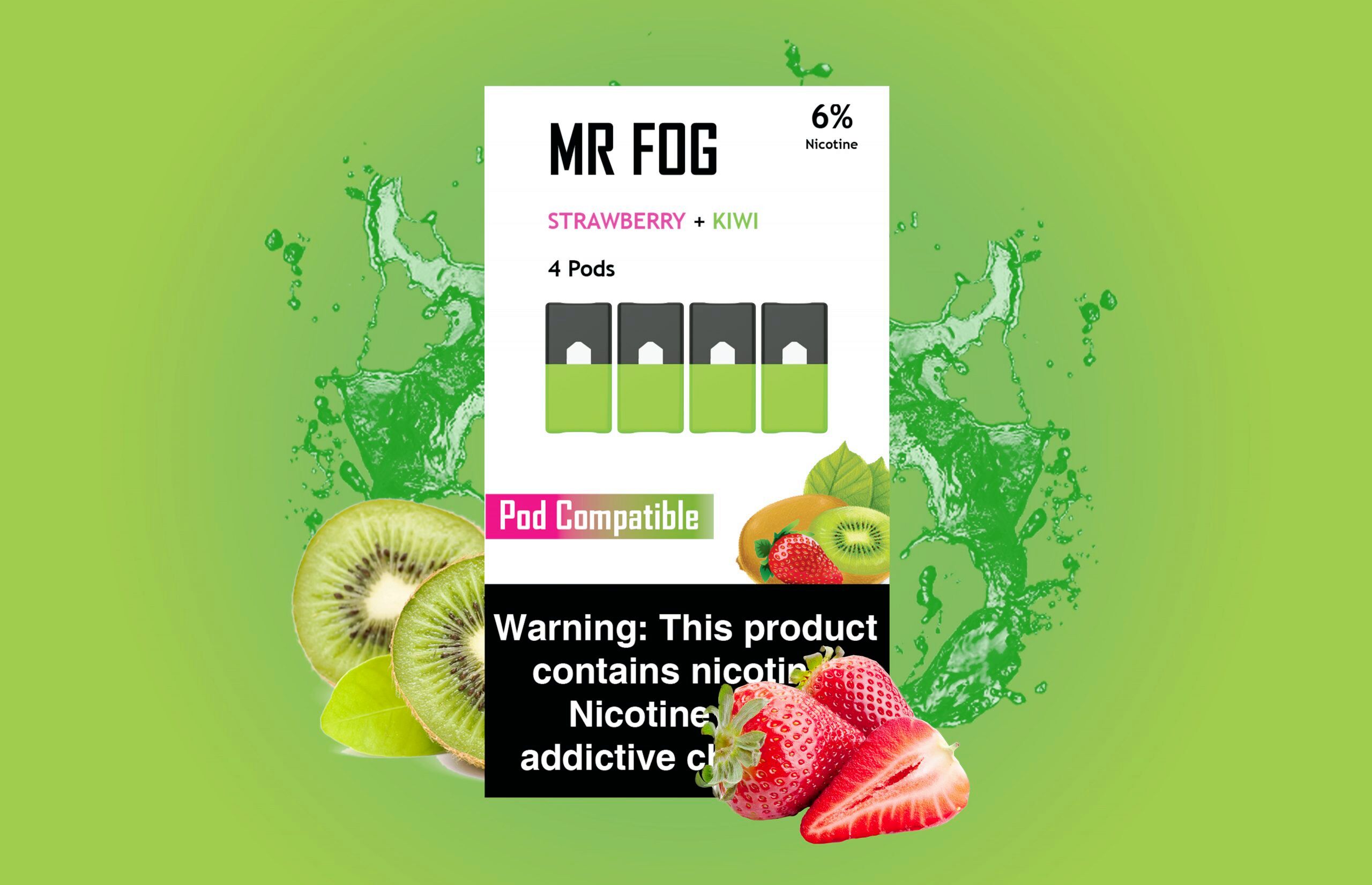 MR FOG PODS PACK OF 4 STRAWBERRY + KIWI Mr Fog