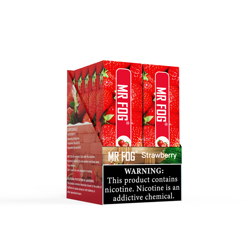 MR FOG DISPOSABLE DEVICE 1.3ML 6 SALT NIC STRAWBERRY Mr Fog