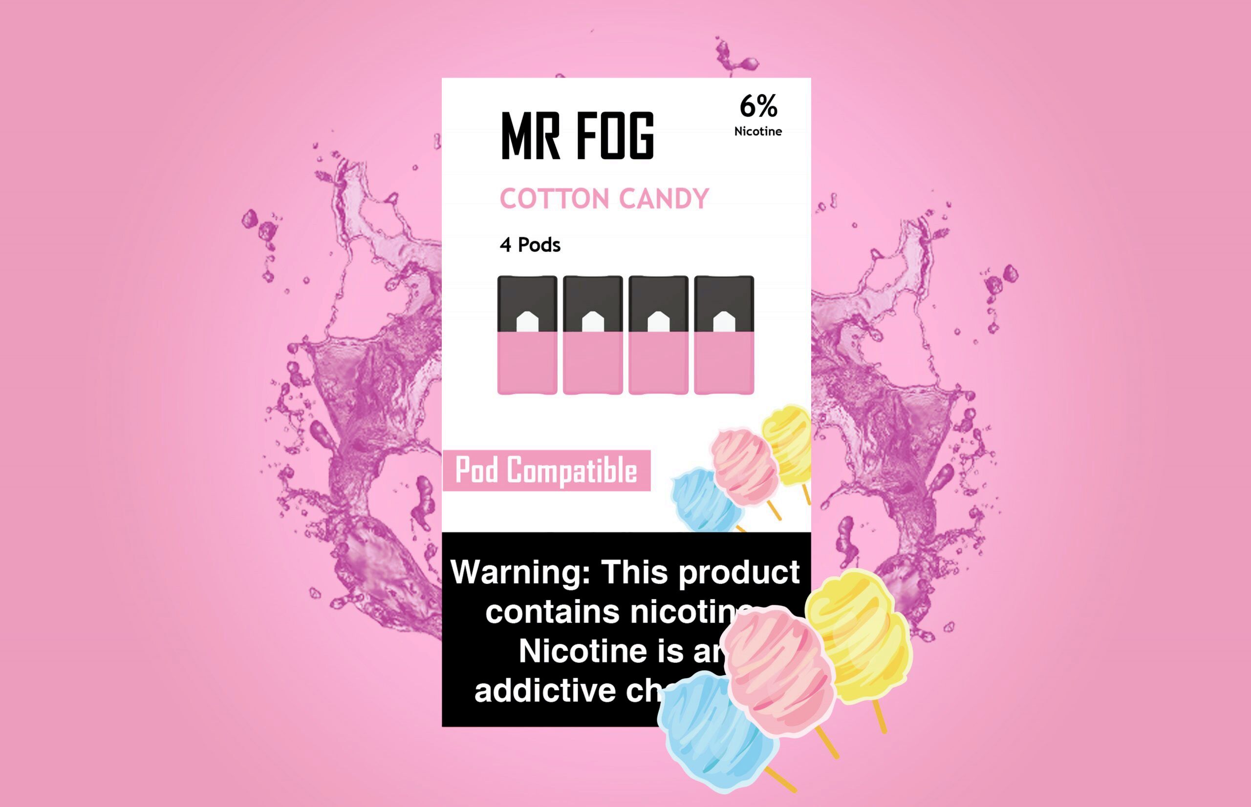 MR FOG PODS PACK OF 4 COTTON CANDY Mr Fog