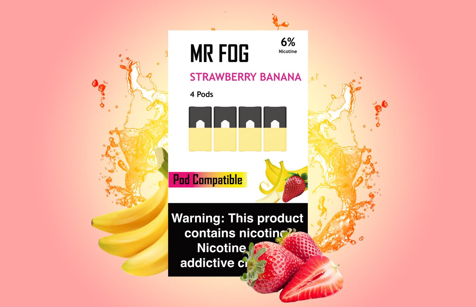 MR FOG PODS PACK OF 4 Strawberry & Banana * Limited Edition Mr Fog