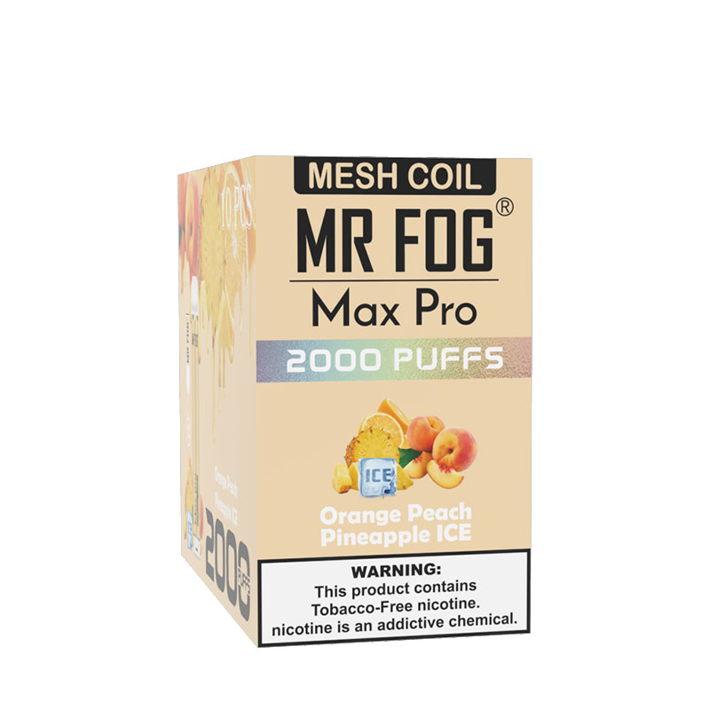 MR FOG MAX PRO 2000 PUFFS Orange Peach Pineapple On Ice Mr Fog